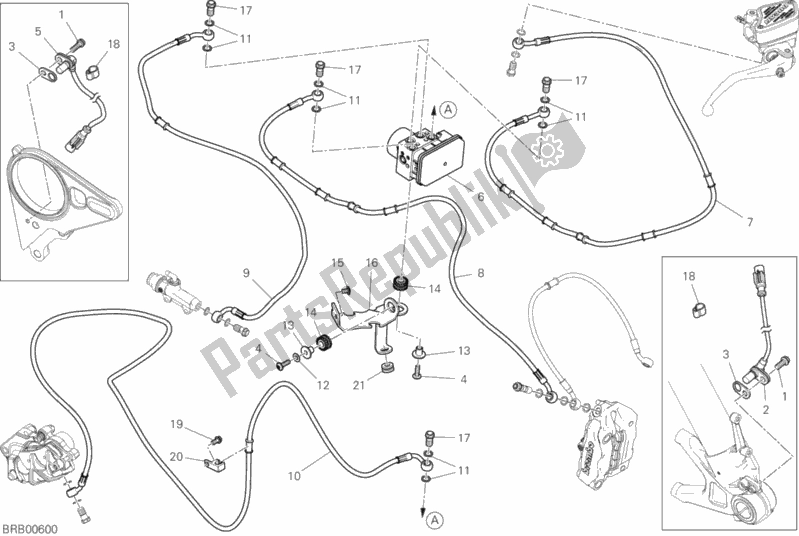 All parts for the Braking System Abs of the Ducati Diavel Xdiavel Sport Pack Brasil 1260 2019